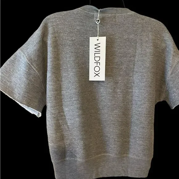 Wildfox No Bad Days fleece short sleeve oversized rainbow sweatshirt NWT size xs - Picture 4 of 9